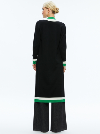 BLACK/LIGHT EMERALD/ECRU-BRADFORD CARDIGAN