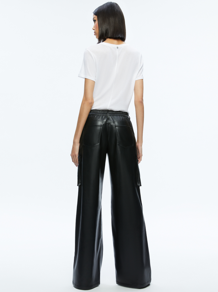 JOETTE VEGAN LEATHER CARGO PANT - BLACK image 1 - Alice And Olivia