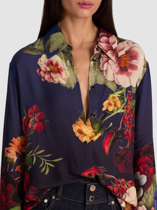 MAGIC GARDEN GRADIENT-FINELY OVERSIZED BUTTON DOWN