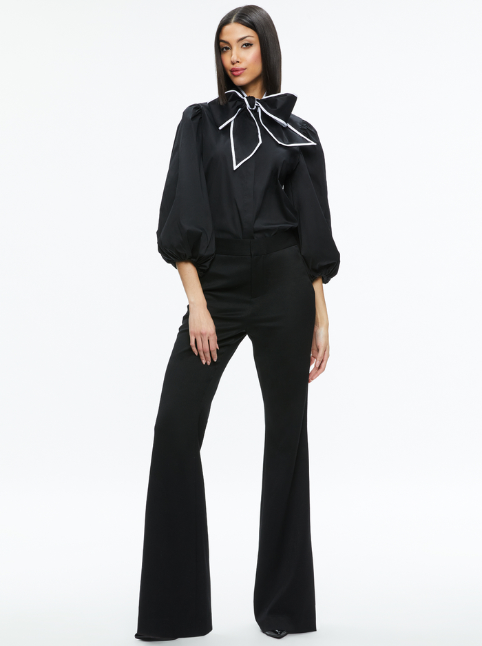 LOU BOW BUTTON DOWN - BLACK/OFF WHITE image 2 - Alice And Olivia