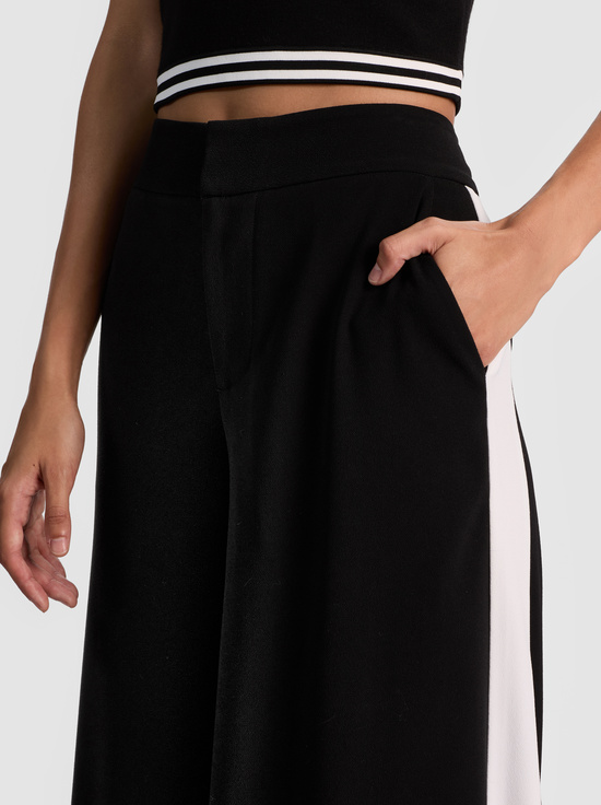 BLACK/OFF WHITE-NESSI TROUSER WITH SIDE STRIPE