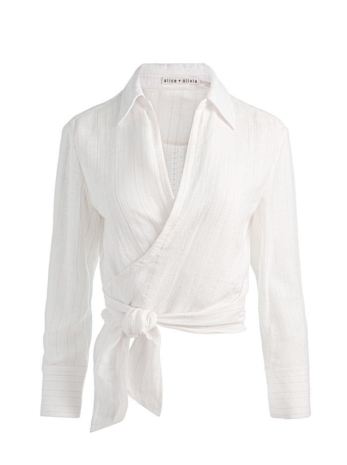 HANNON WRAP TOP - OFF WHITE image 5 - ALICE + OLIVIA