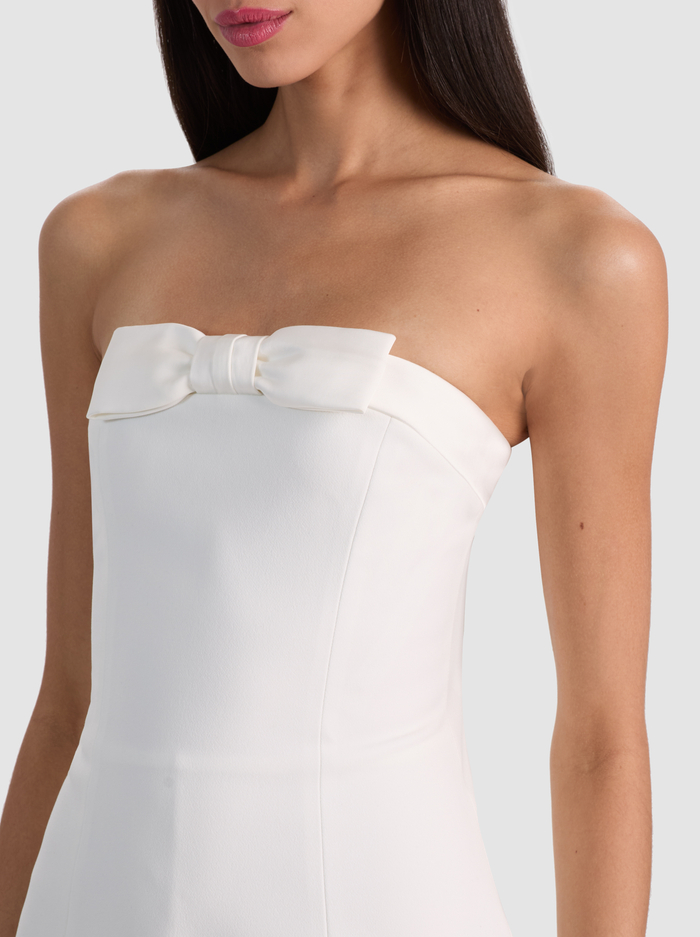 KATYA SCULPTED BOW ROMPER - OFF WHITE image 1 - ALICE + OLIVIA