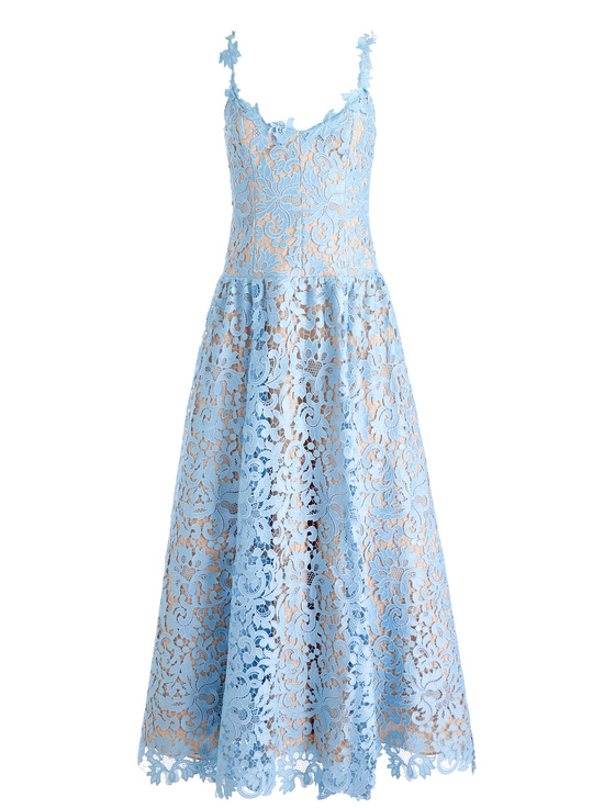 MINERAL BLUE-ANABELLA DROP WAIST DRESS