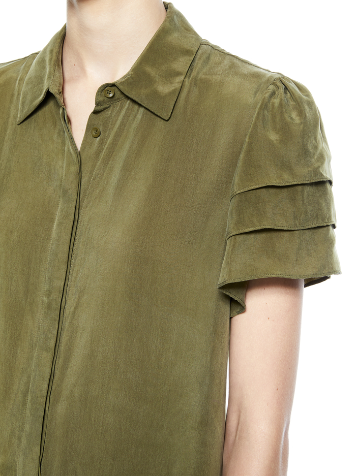 JEM SHORT SLEEVE MINI DRESS - OLIVE image 4 - Alice And Olivia