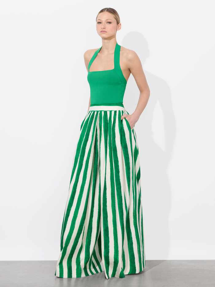 SAMARA LINEN PANT - PAINTED STRIPE LT EMERALD image 4 - Alice And Olivia