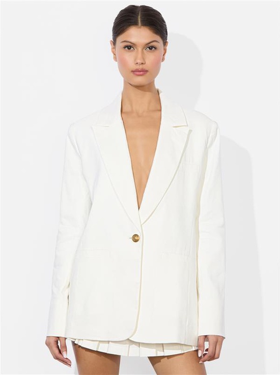 OFF WHITE-BILLIE BOXY LINEN BLAZER