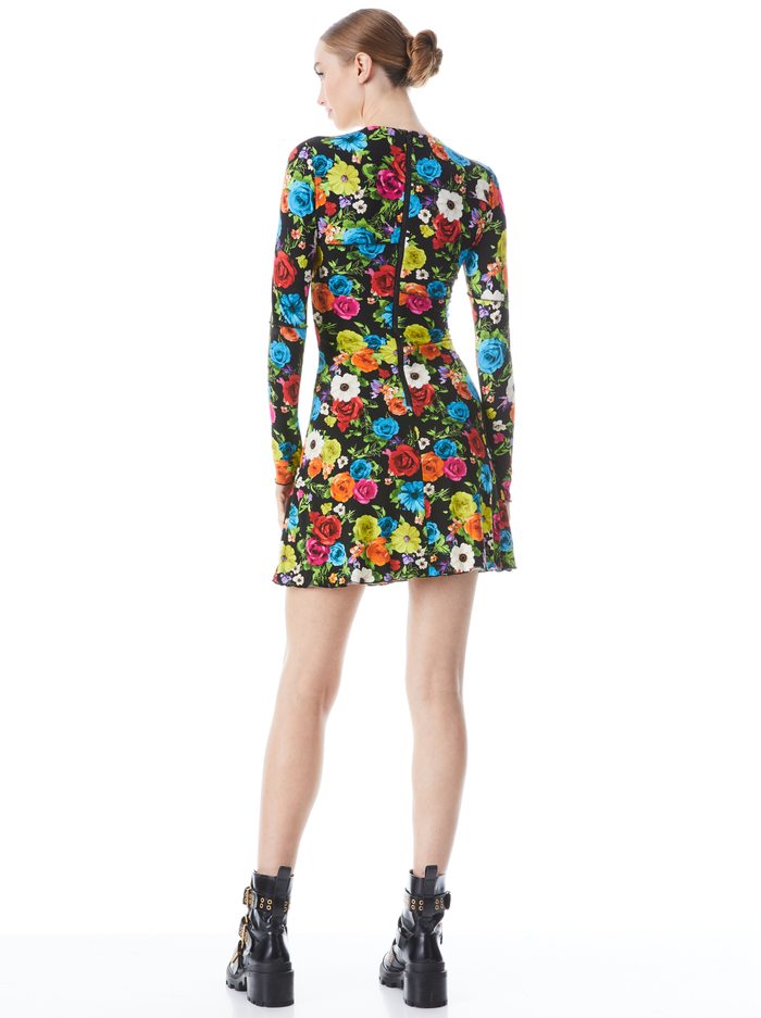 DELORA PANELED MINI DRESS - FLOWER GARDEN LG image 1 - Alice And Olivia