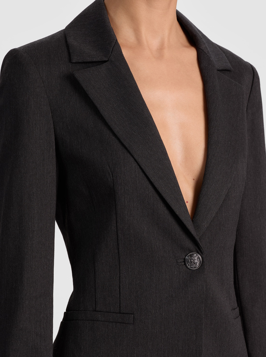 CHARCOAL-MACEY CINCHED WAIST BLAZER
