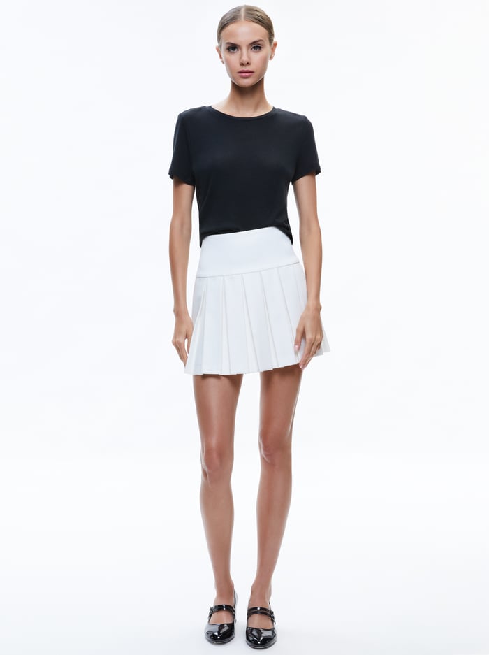EMILIE BOX PLEAT MINI SKIRT - OFF WHITE image 2 - Alice And Olivia