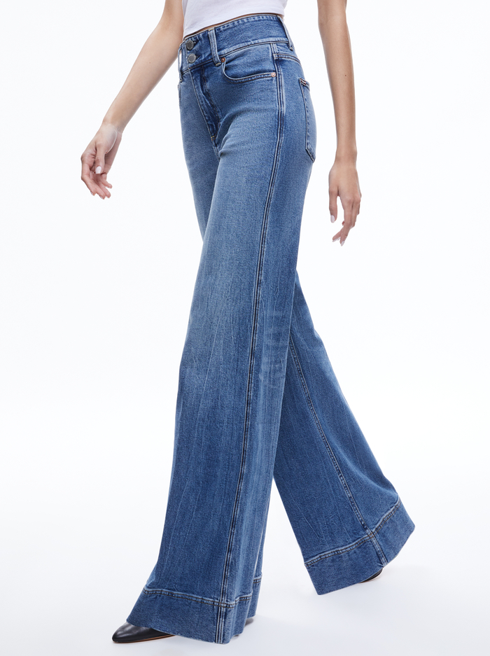 MISSA HIGH RISE WIDE LEG JEAN - BROOKLYN BLUE - Alice And Olivia