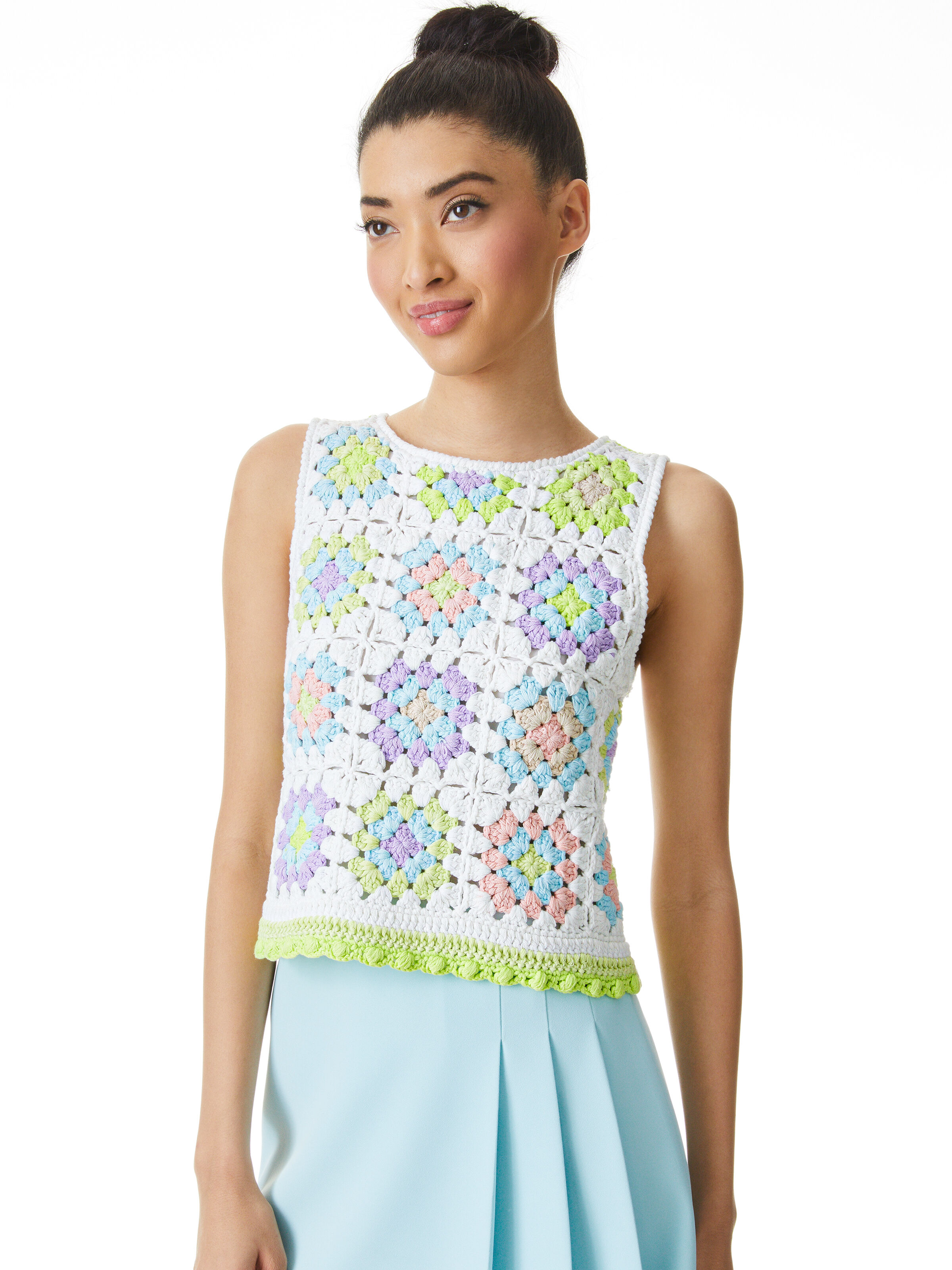 alice and olivia crochet top