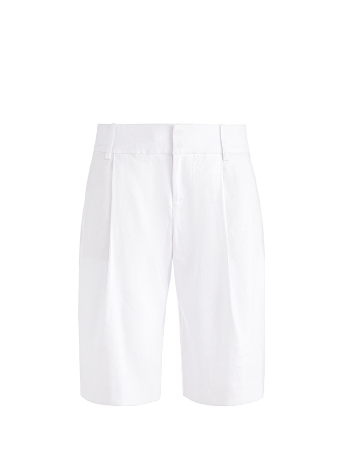 ERIC LOW RISE LINEN BERMUDA SHORT - WHITE image 5 - Alice And Olivia