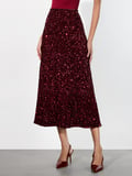 MAEVE SEQUIN SLIP SKIRT - GARNET