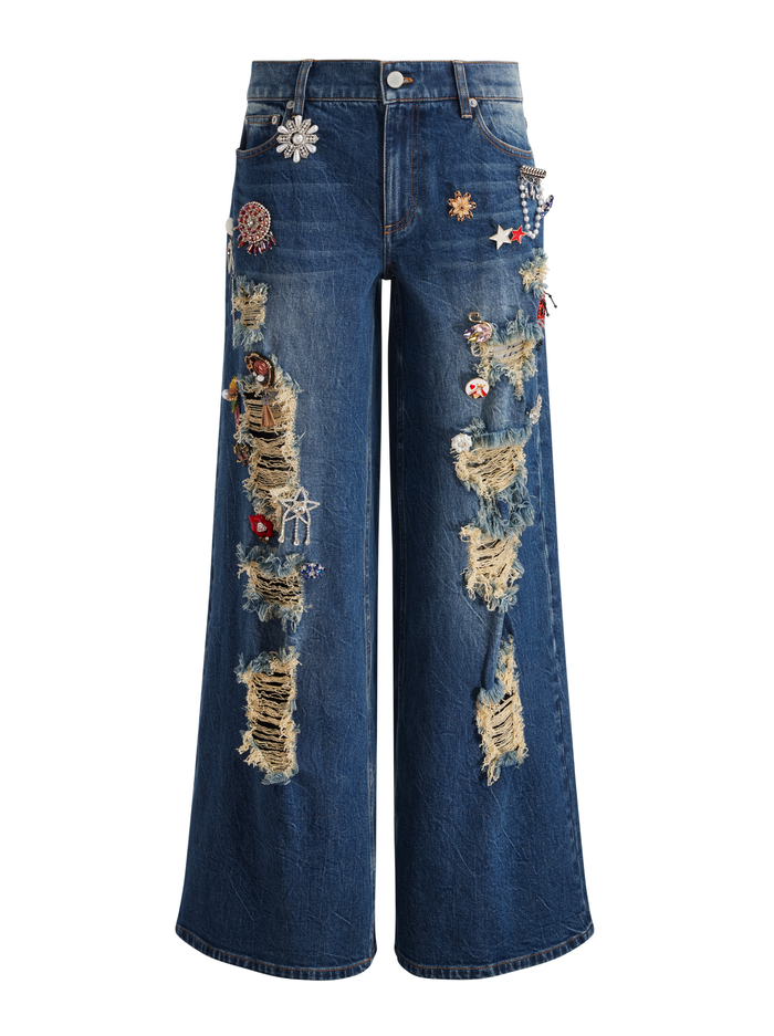 HARPER EMBELLISHED BAGGY JEAN - CAMBRIA VINTAGE image 7 - Alice And Olivia