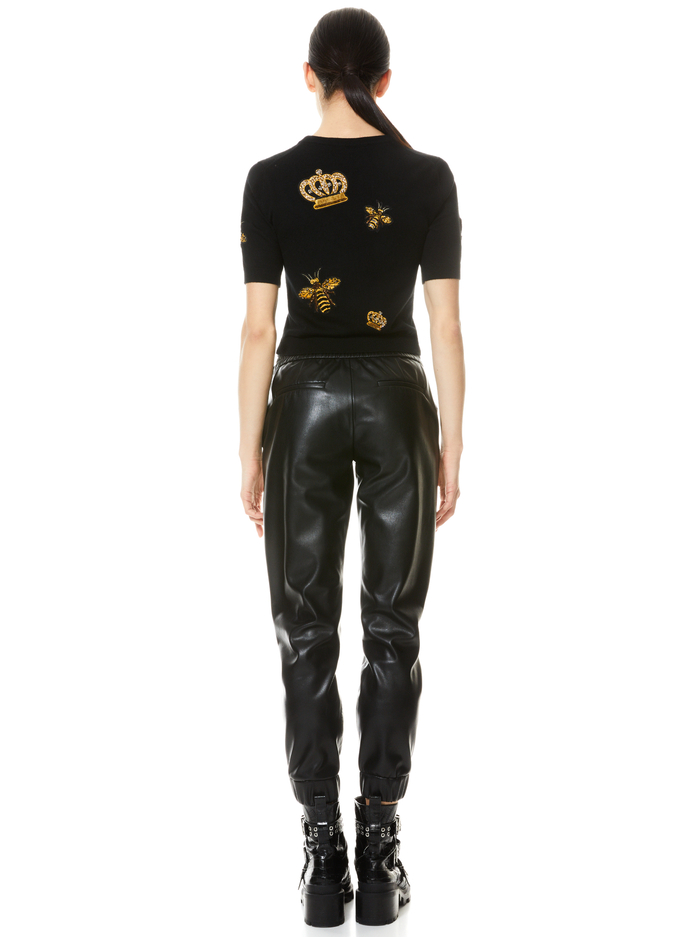 CIARA BEE EMBELLISHED PULLOVER - BLACK/MULTI image 1 - Alice And Olivia