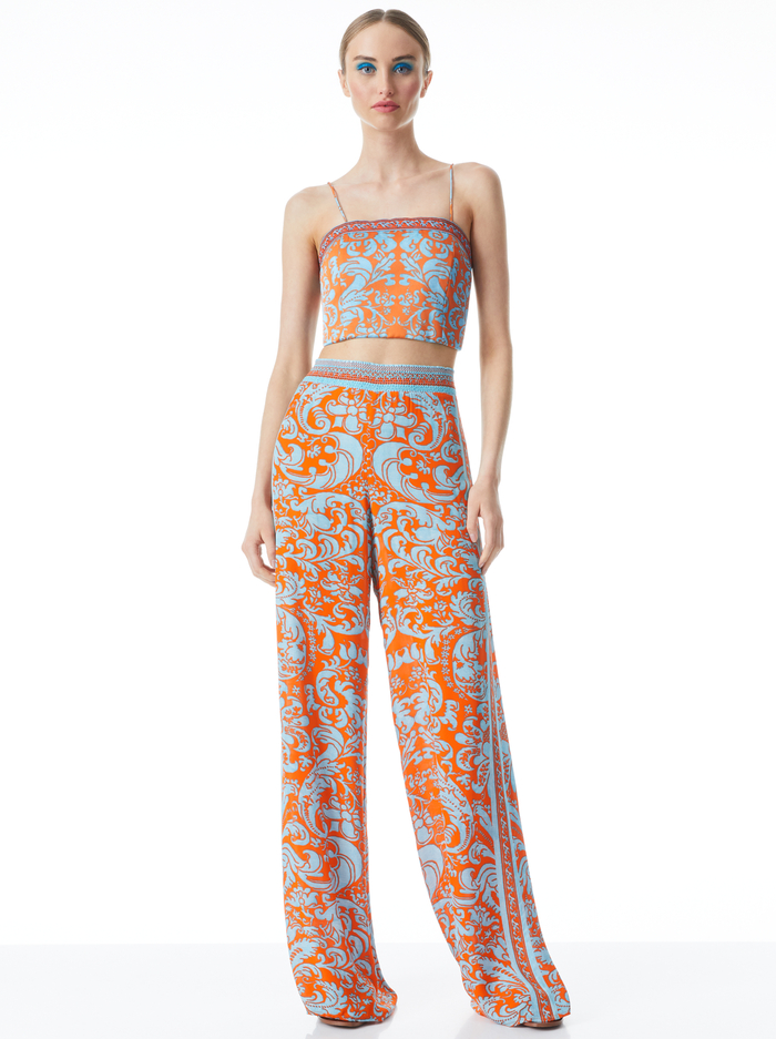 ATHENA SMOCKED WAISTBAND WIDE LEG PANT - FOREVER YOURS SIENNA image 2 - Alice And Olivia