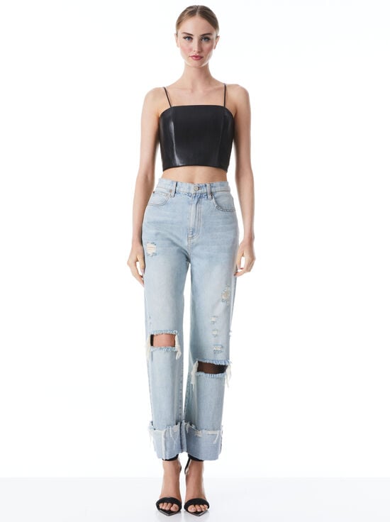 BLACK-PEARLE VEGAN BUSTIER