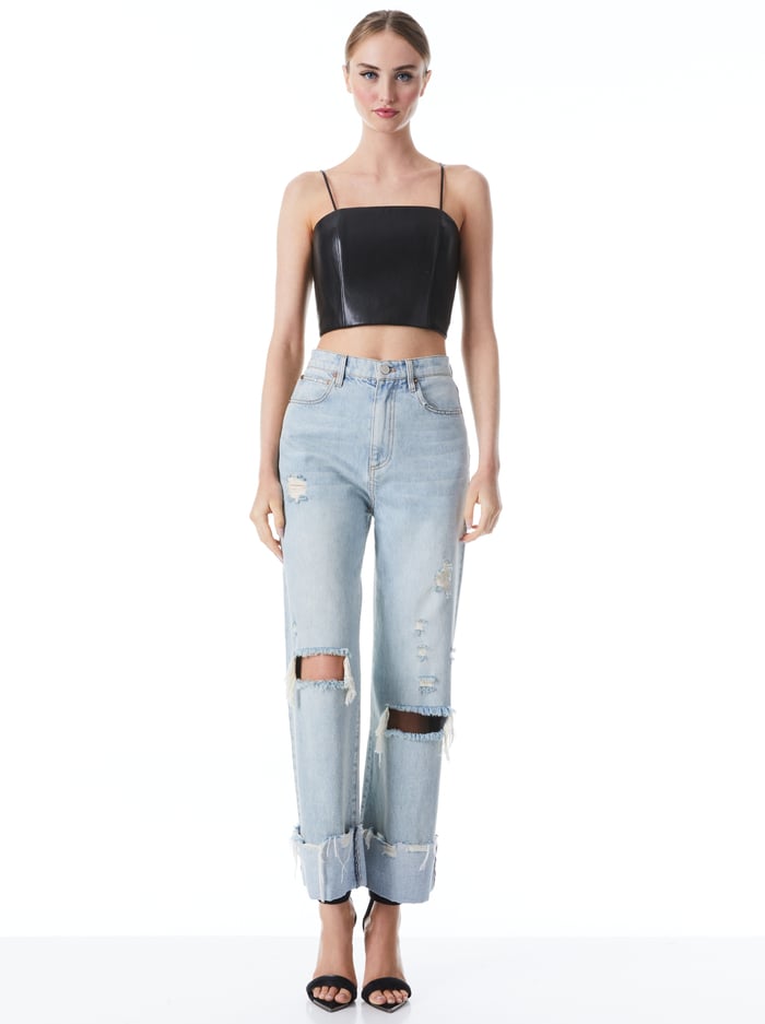 PEARLE VEGAN BUSTIER - BLACK image 2 - Alice And Olivia