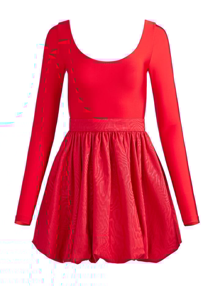 CHARA BUBBLE HEM DRESS - BRIGHT RUBY image 5 - Alice And Olivia