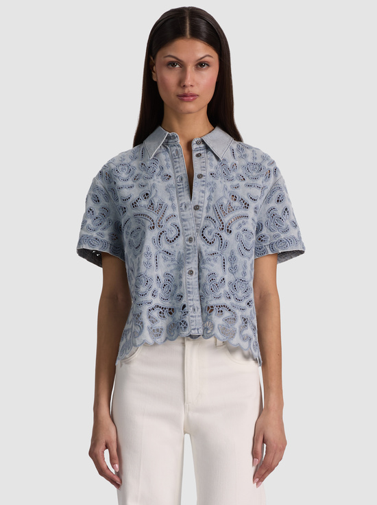 SIERRA LIGHT BLUE-LANE DENIM BUTTON DOWN