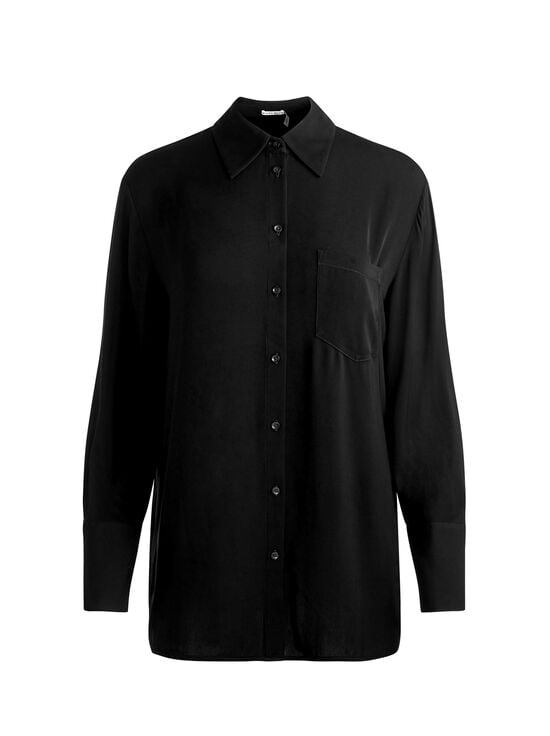 BLACK-FINELY OVERSIZED BUTTON DOWN