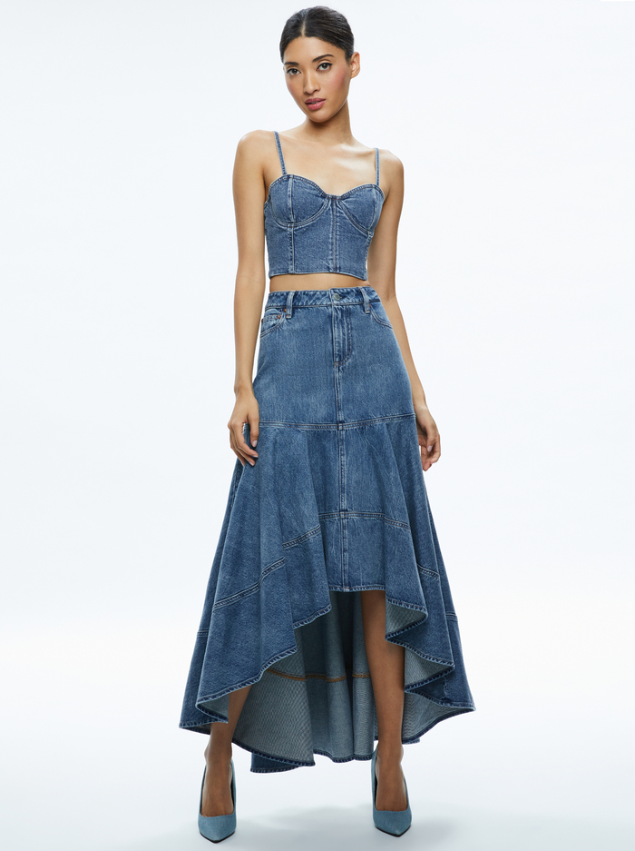 NATACHA SPAGHETTI STRAP BUSTIER - BROOKLYN BLUE image 2 - Alice And Olivia