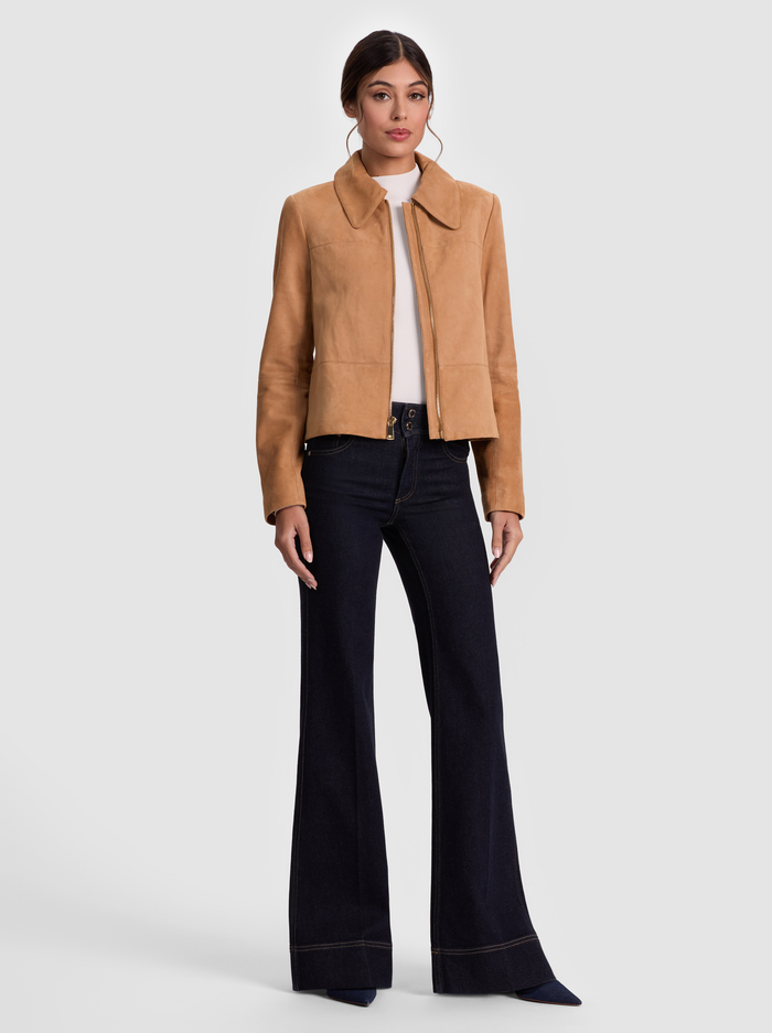 LOGAN SUEDE COAT - PRALINE image 4 - ALICE + OLIVIA