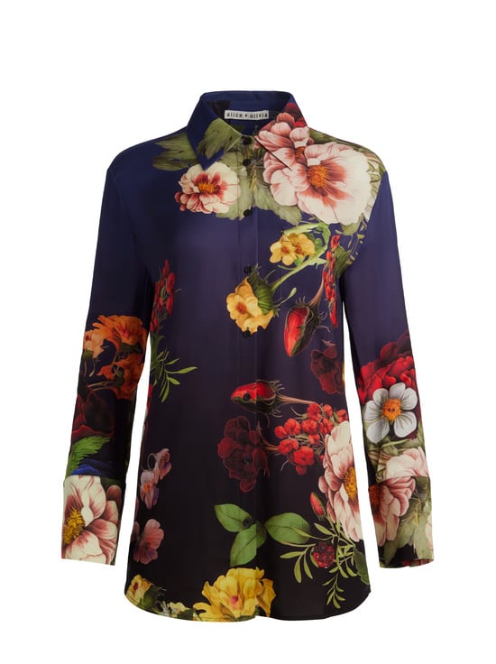 MAGIC GARDEN GRADIENT-FINELY OVERSIZED BUTTON DOWN