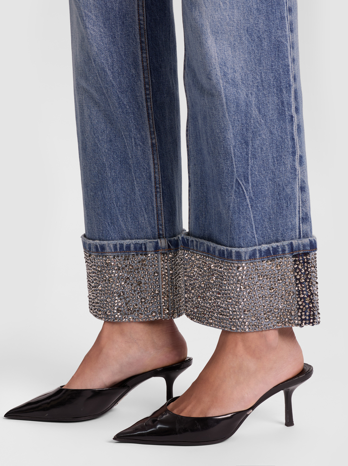 CHIC EMBELLISHED ANKLE JEAN - BROOKLYN BLUE image 3 - Alice And Olivia