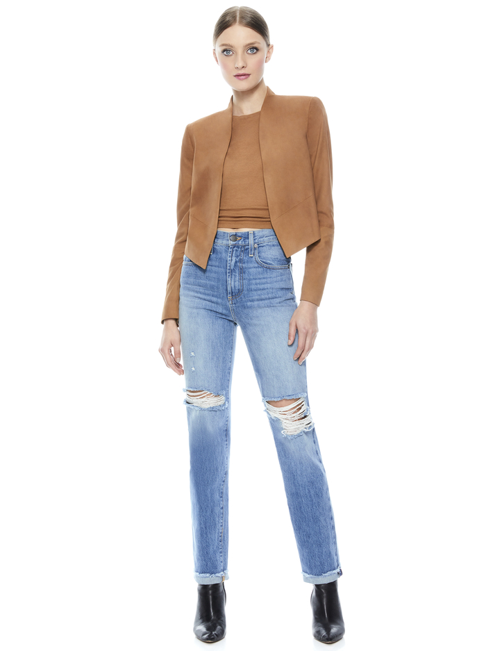 HARVEY SUEDE JACKET - CAMEL image 5 - Alice And Olivia