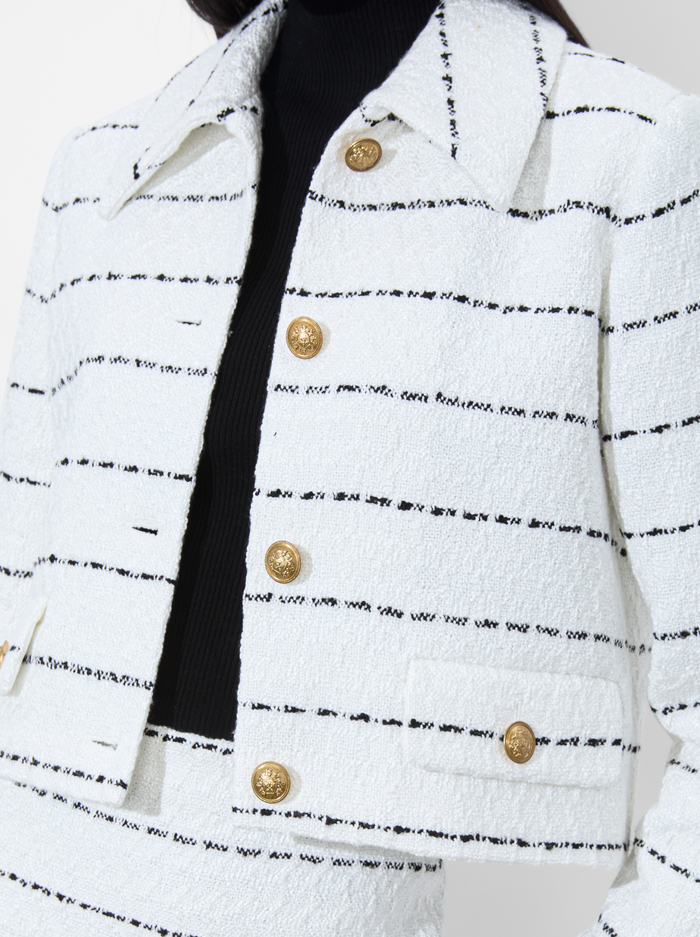 DENYSON BOXY JACKET - OFF WHITE/BLACK image 4 - Alice And Olivia