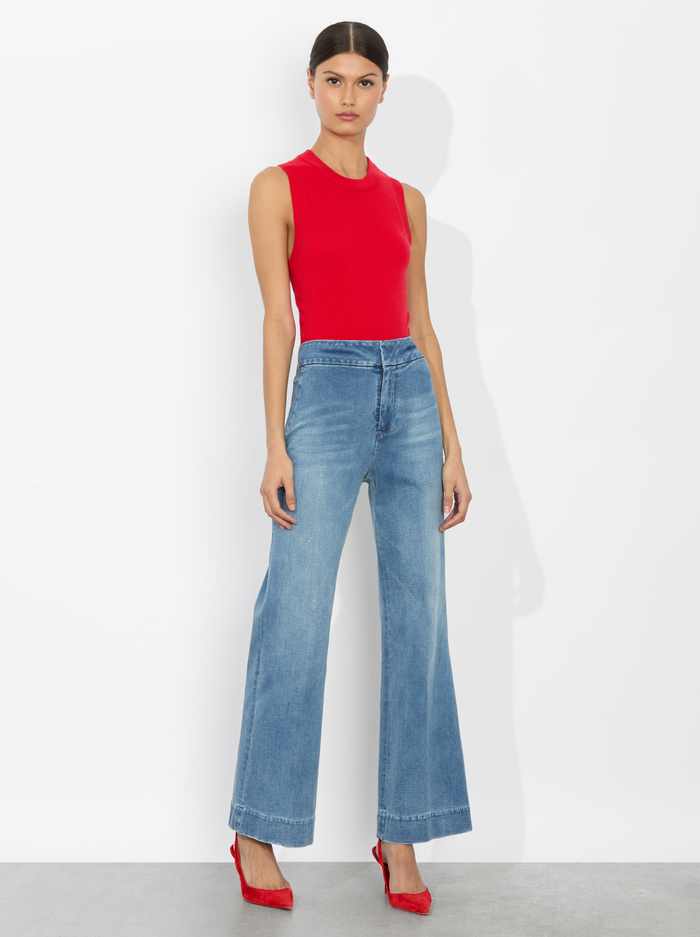 QUINN KICK FLARE JEAN - LIVIA VINTAGE BLUE image 1 - Alice And Olivia