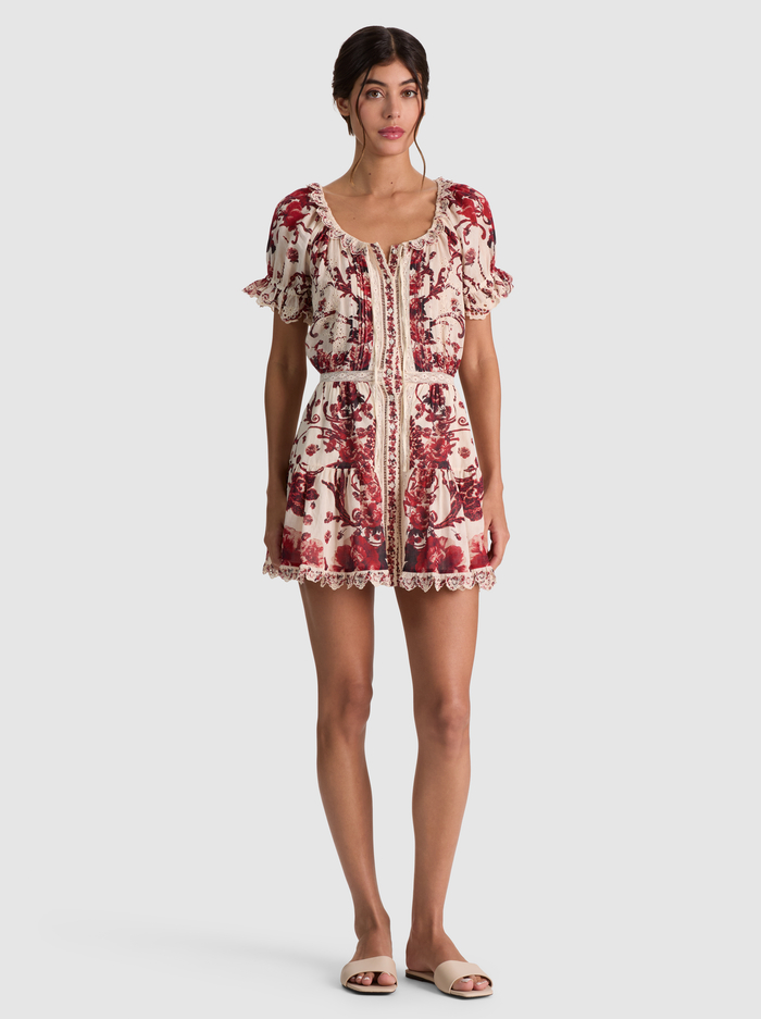 MCLAINE PUFF SLEEVE MINI DRESS - ORCHARD GLOW - ALICE + OLIVIA