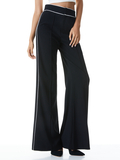 DYLAN PIPED HIGH WAIST PANT - BLACK/OFF WHITE