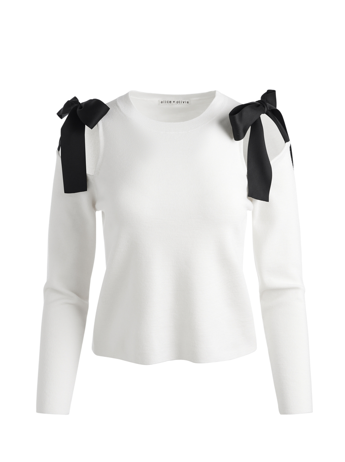 DARA PULLOVER - ECRU/BLACK image 5 - Alice And Olivia