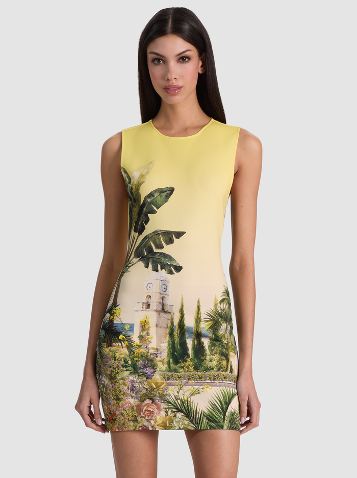 WYNELL STACEFACE FITTED MINI DRESS - PURE PARADISE image 3 - ALICE + OLIVIA