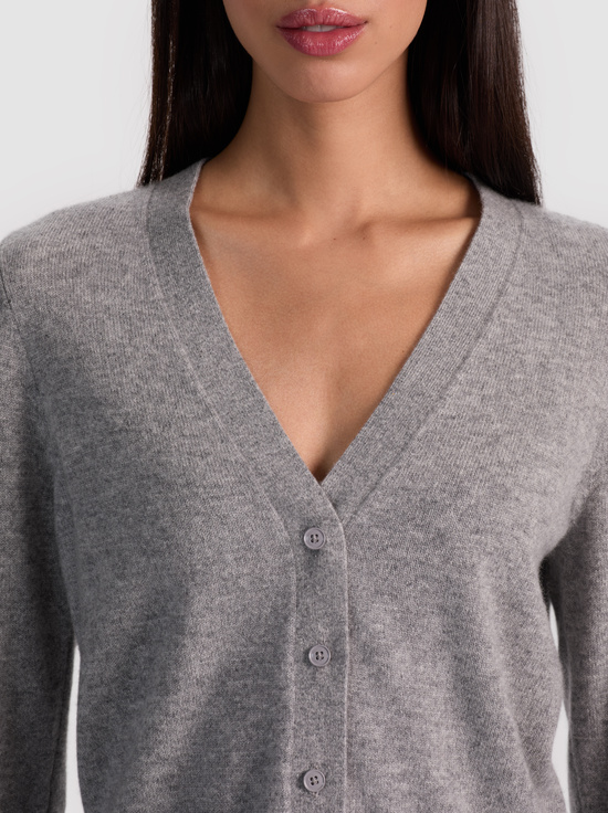 MEDIUM HEATHER GREY-GRACE CASHMERE CARDIGAN