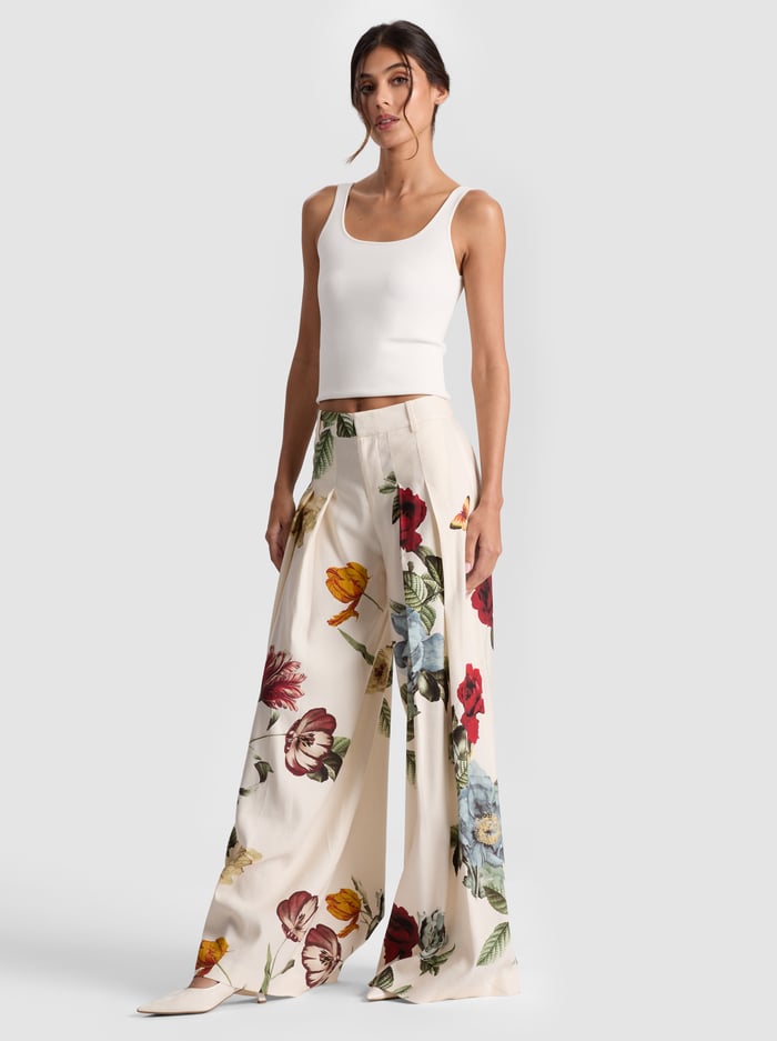 BLAIRE PRINTED LINEN PANT - PROVENCE FLORAL LG image 4 - Alice And Olivia