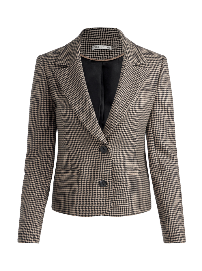 PERSOL BLAZER - CAMEL/BLACK image 5 - Alice And Olivia