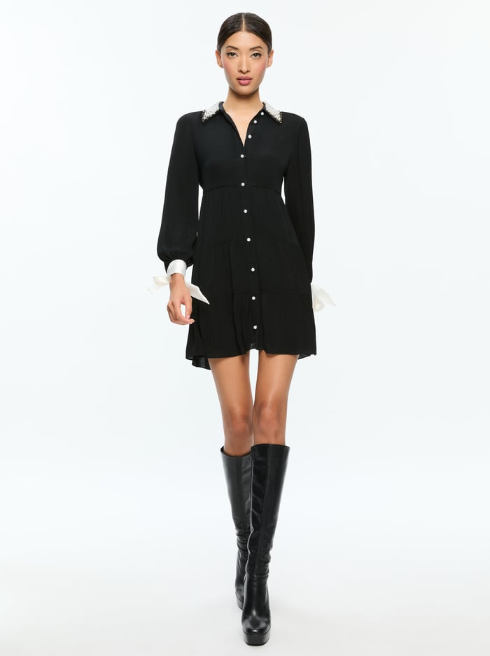 MEEKO MINI DRESS - BLACK image 4 - Alice And Olivia