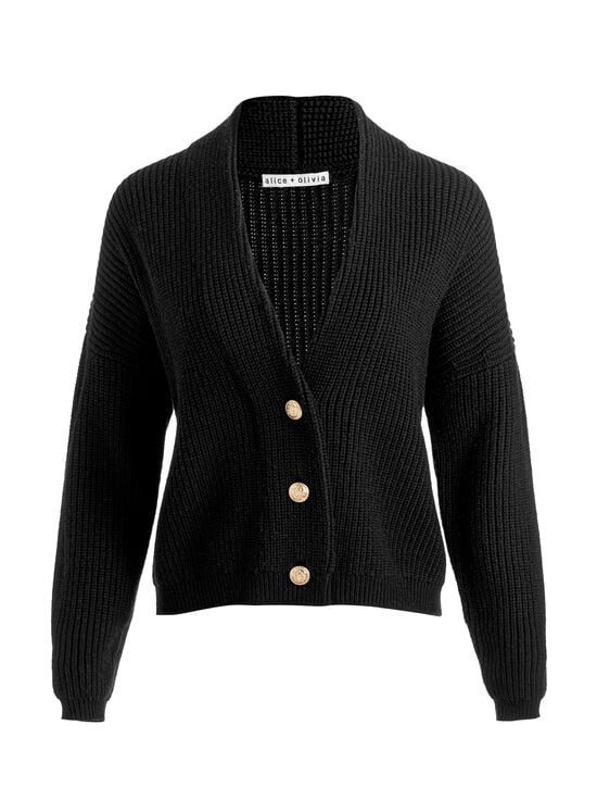 BLACK-HOLDEN FOLDBACK CARDIGAN