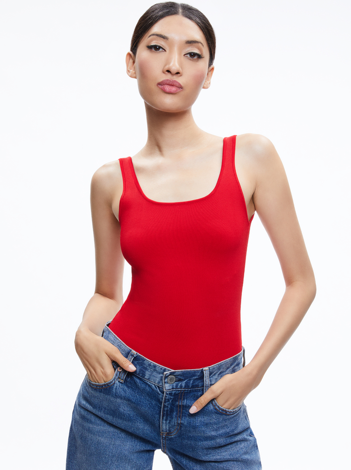 DARYN SCULPTING TANK - PERFECT RUBY - Alice And Olivia