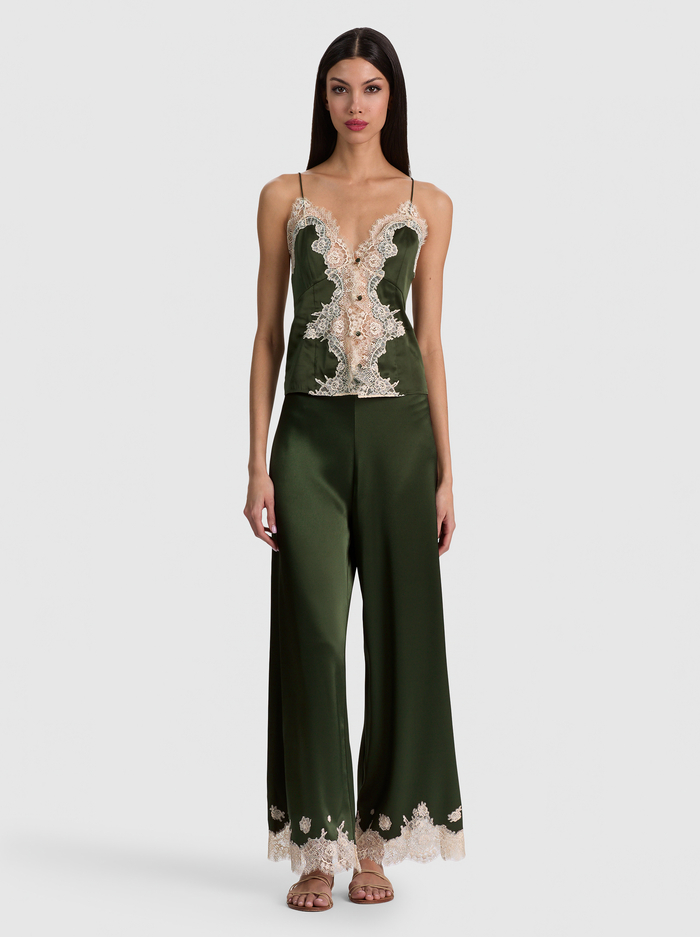 ATHENA LACE GAUCHO PANT - DARK FERN image 1 - ALICE + OLIVIA