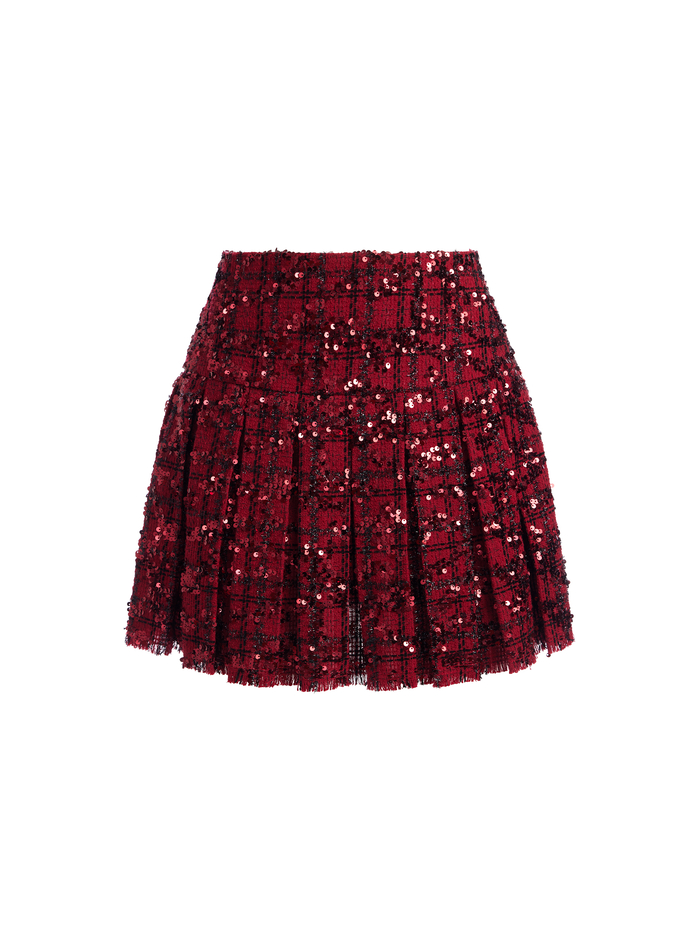 EMILIE MINI SKIRT - GARNET image 5 - Alice And Olivia