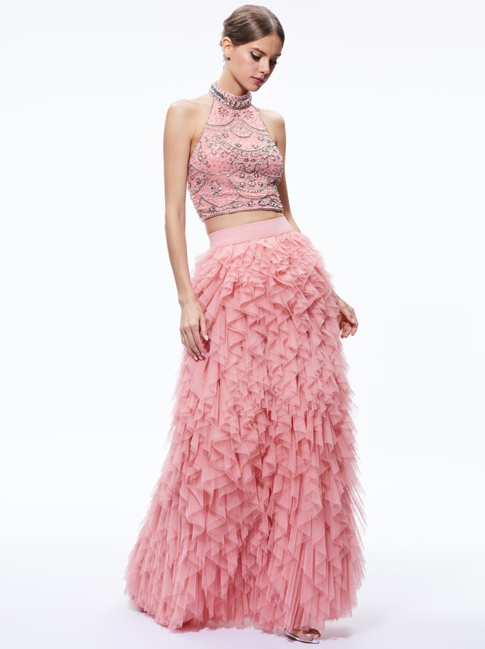 GATZ EMBELLISHED TOP - ROSE/MULTI image 4 - Alice And Olivia