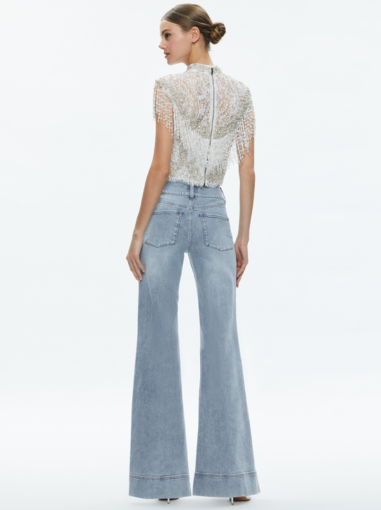 OFF WHITE-PRIA EMBELLISHED TOP