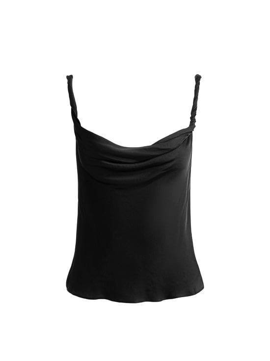 BLACK-MONIQUE TWIST STRAP TANK