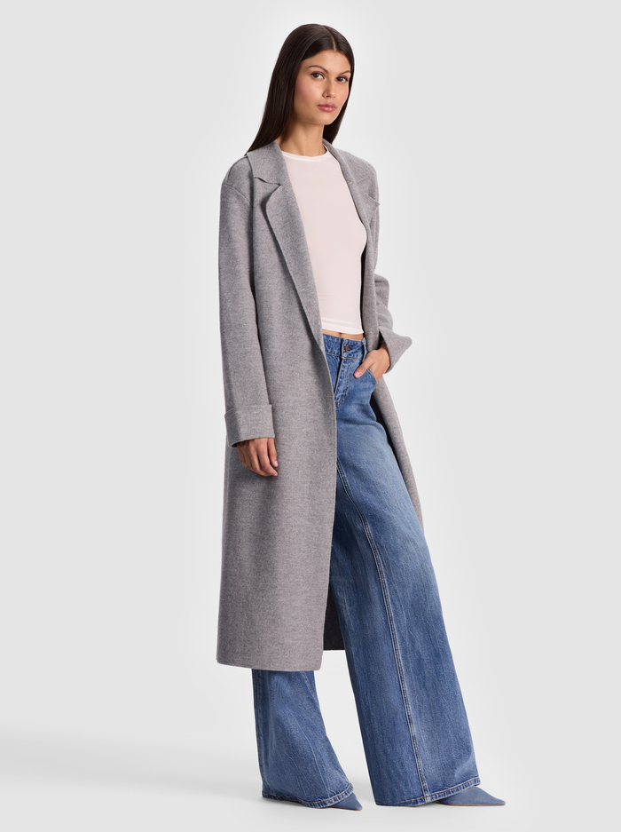 ROWAN WRAP COAT - MEDIUM HEATHER GREY image 4 - Alice And Olivia