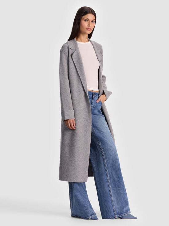 MEDIUM HEATHER GREY-ROWAN WRAP COAT